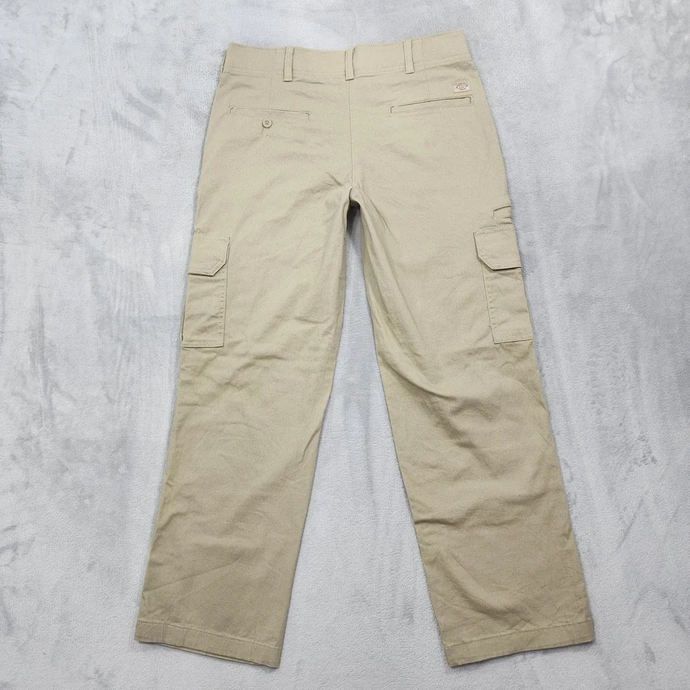 Dickies Pants Mens 32x30 Beige Regular Fit Cargo Utility Canvas Stretch Workwear